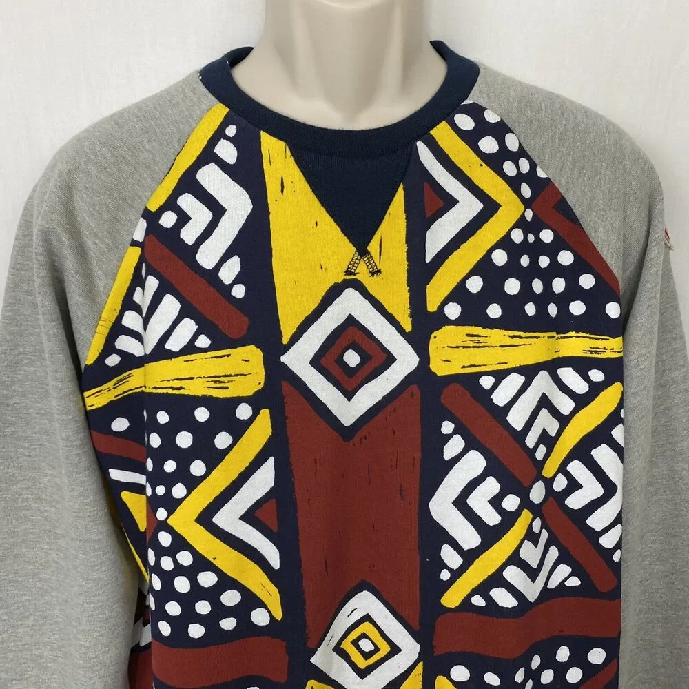 Hawke & Dumar Sweatshirt M Mens Tribal Print Streetwear African VINTAGE - Picture 2 of 7